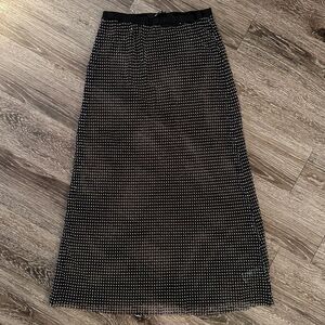 Silence + Noise Sheer Diamante Fishnet Maxi Skirt in Black